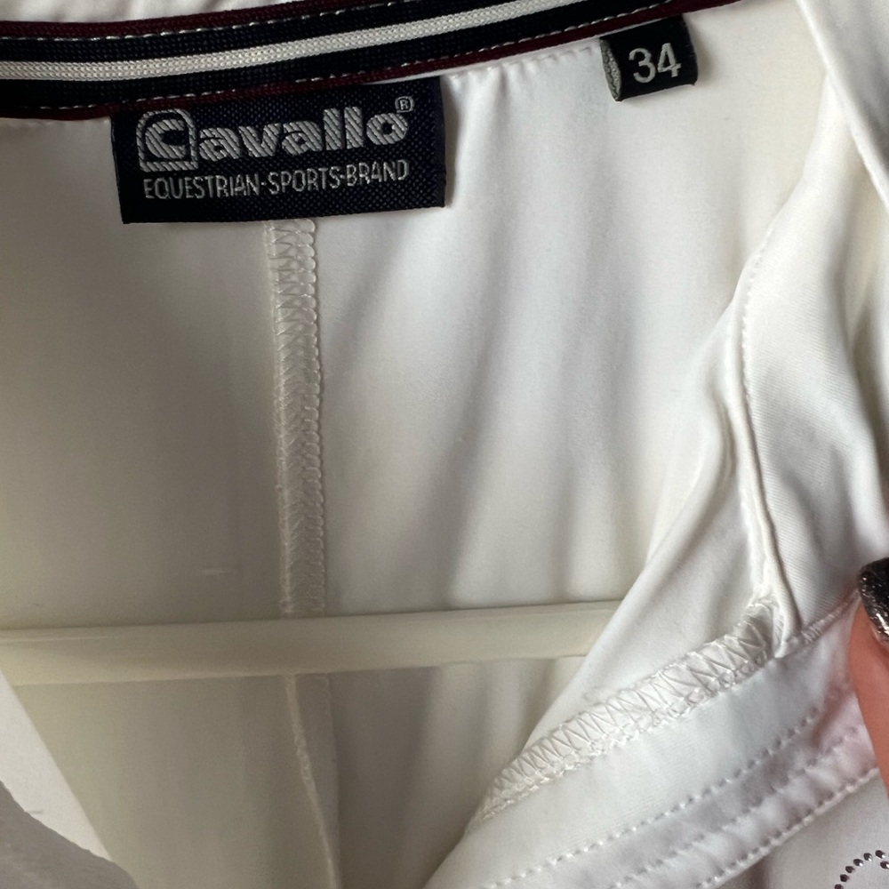 White Short Sleeve Zip-Up Riding Shirt - Picture 6 of 6
